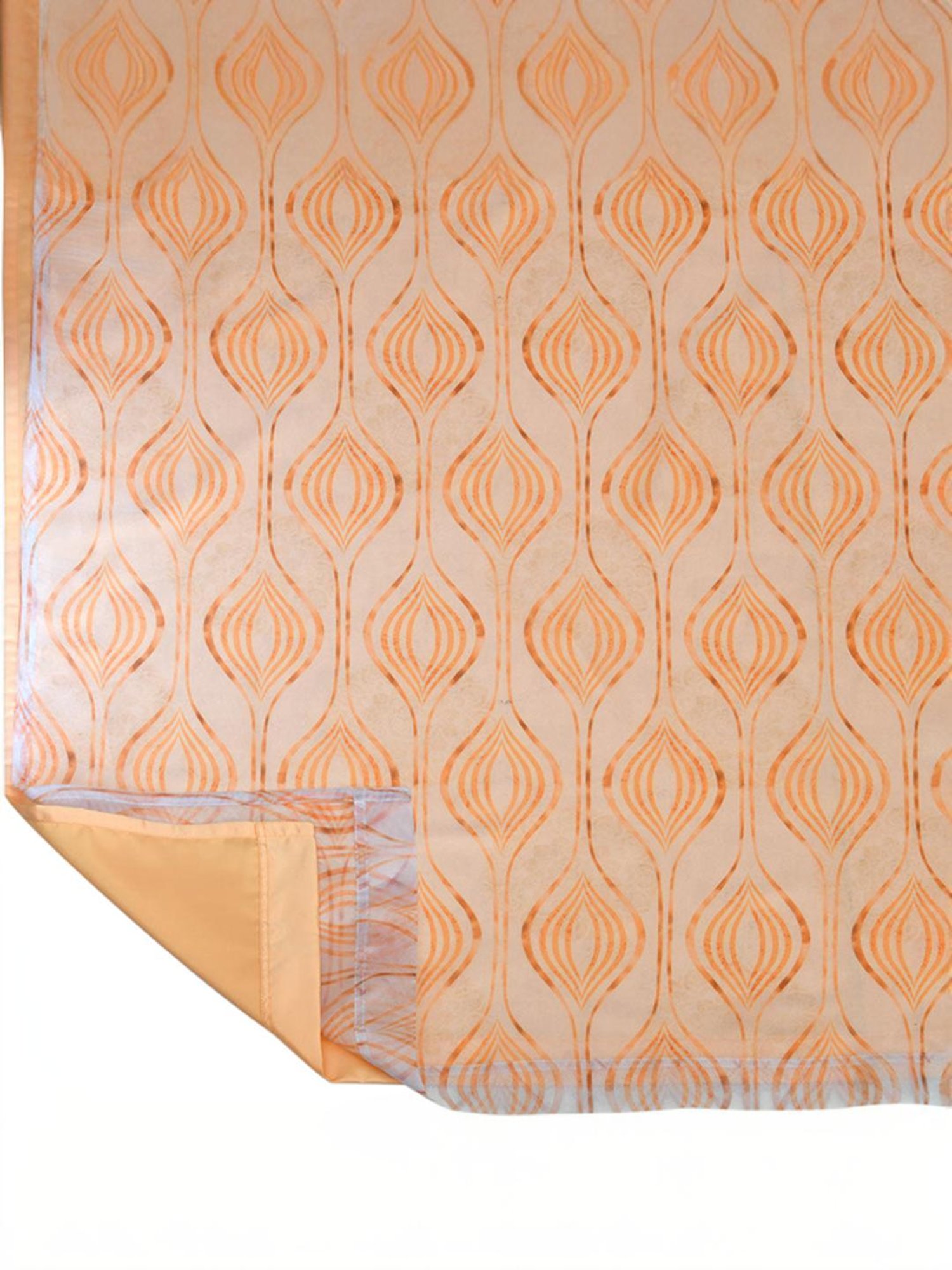 @Home Beige Polyester Window Curtains - Set of 2