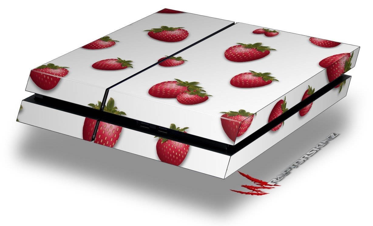 Strawberries on White - Decal Style Skin fits original PS4 Gaming Console