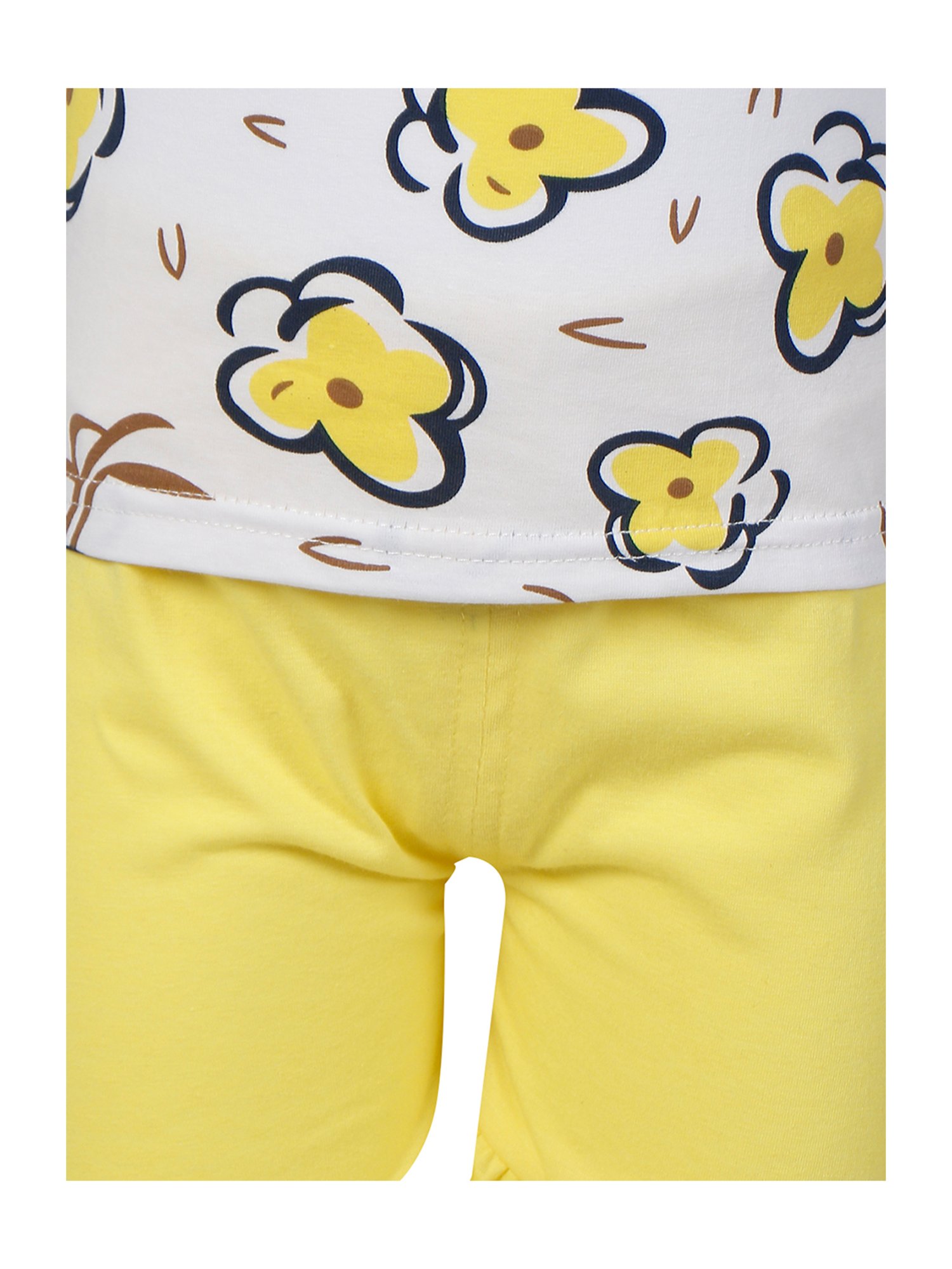 Mothercare Kids White & Yellow Cotton Printed Top Set