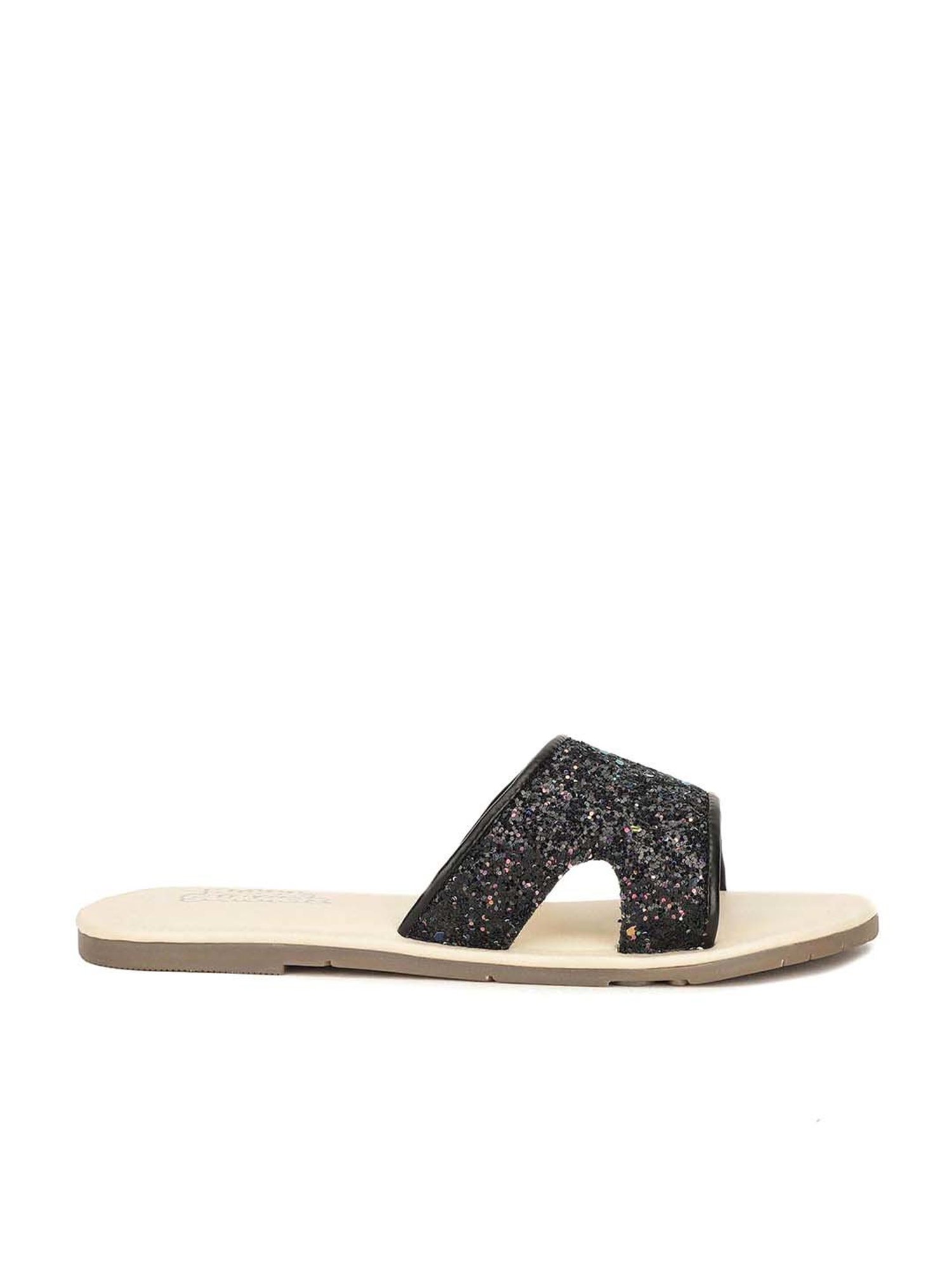 Shoetopia Kids Black Toe Ring Sandals