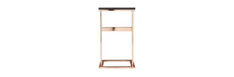 Rainer Contemporary C Table Black/Champagne - Aiden Lane