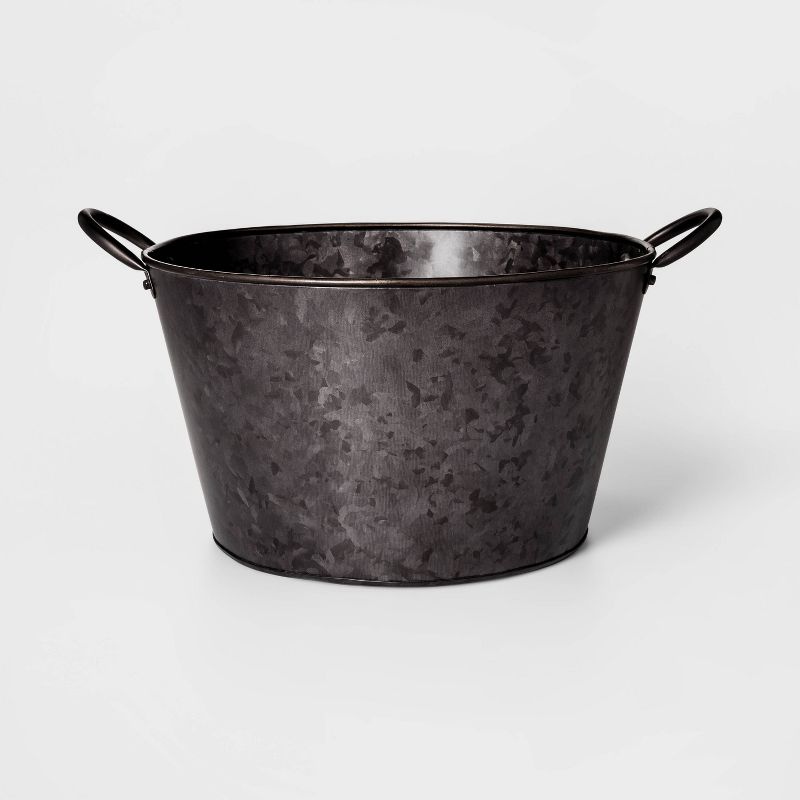3.7gal Galvanized Metal Beverage Tub Black - Threshold™