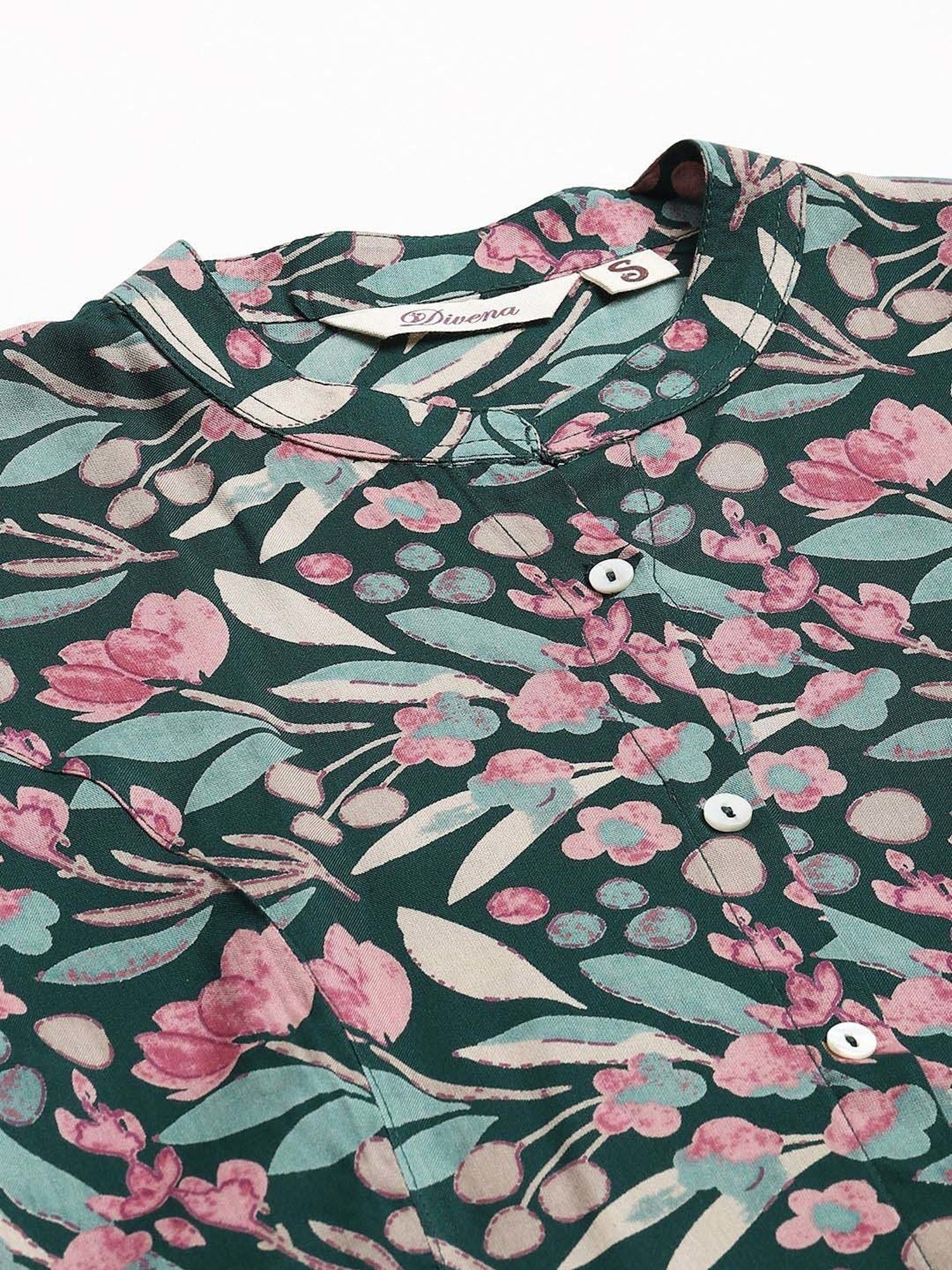 Divena Green Floral Print Top