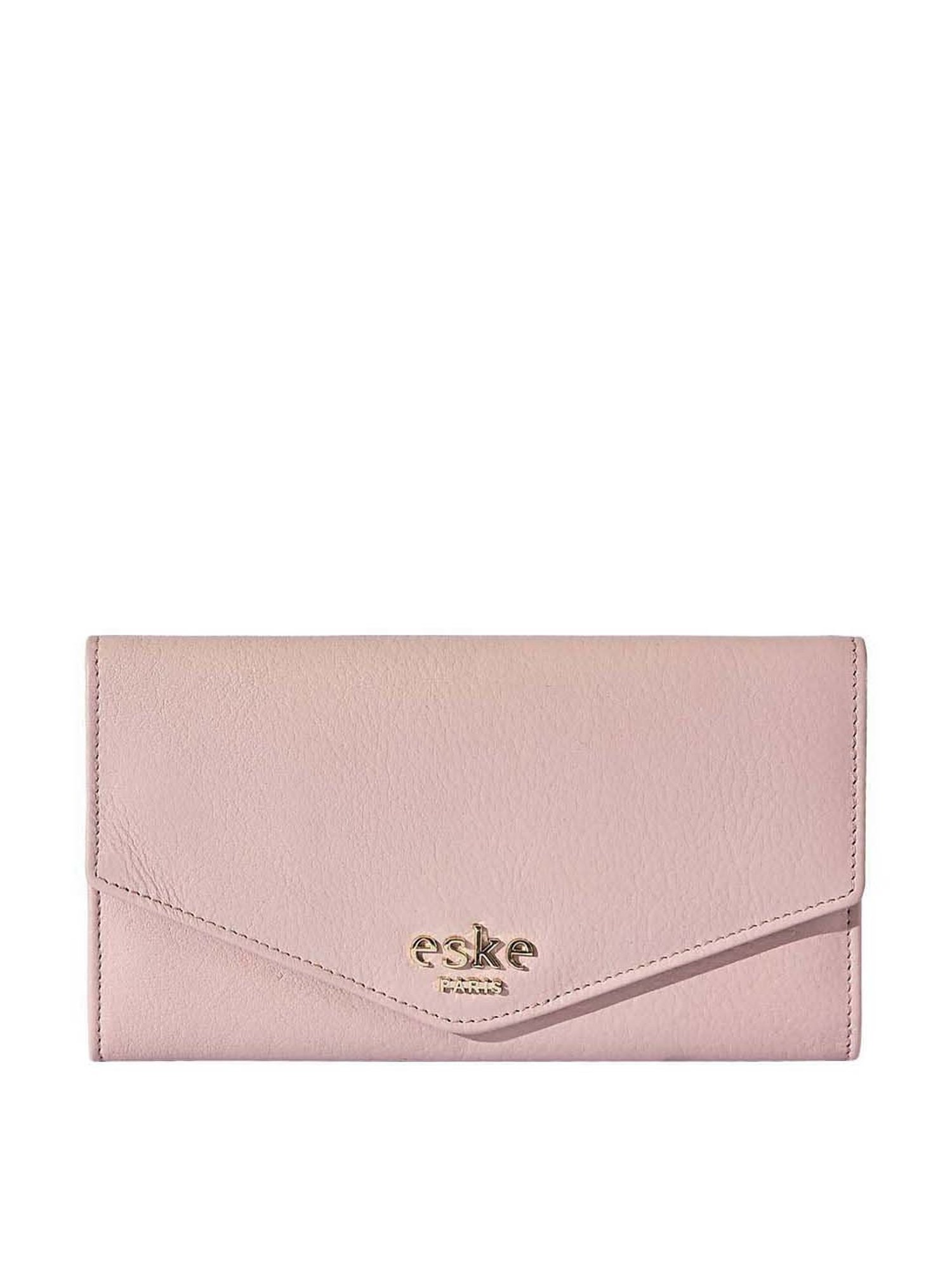 Eske Petra Pink Solid Tri-Fold Wallet for Women