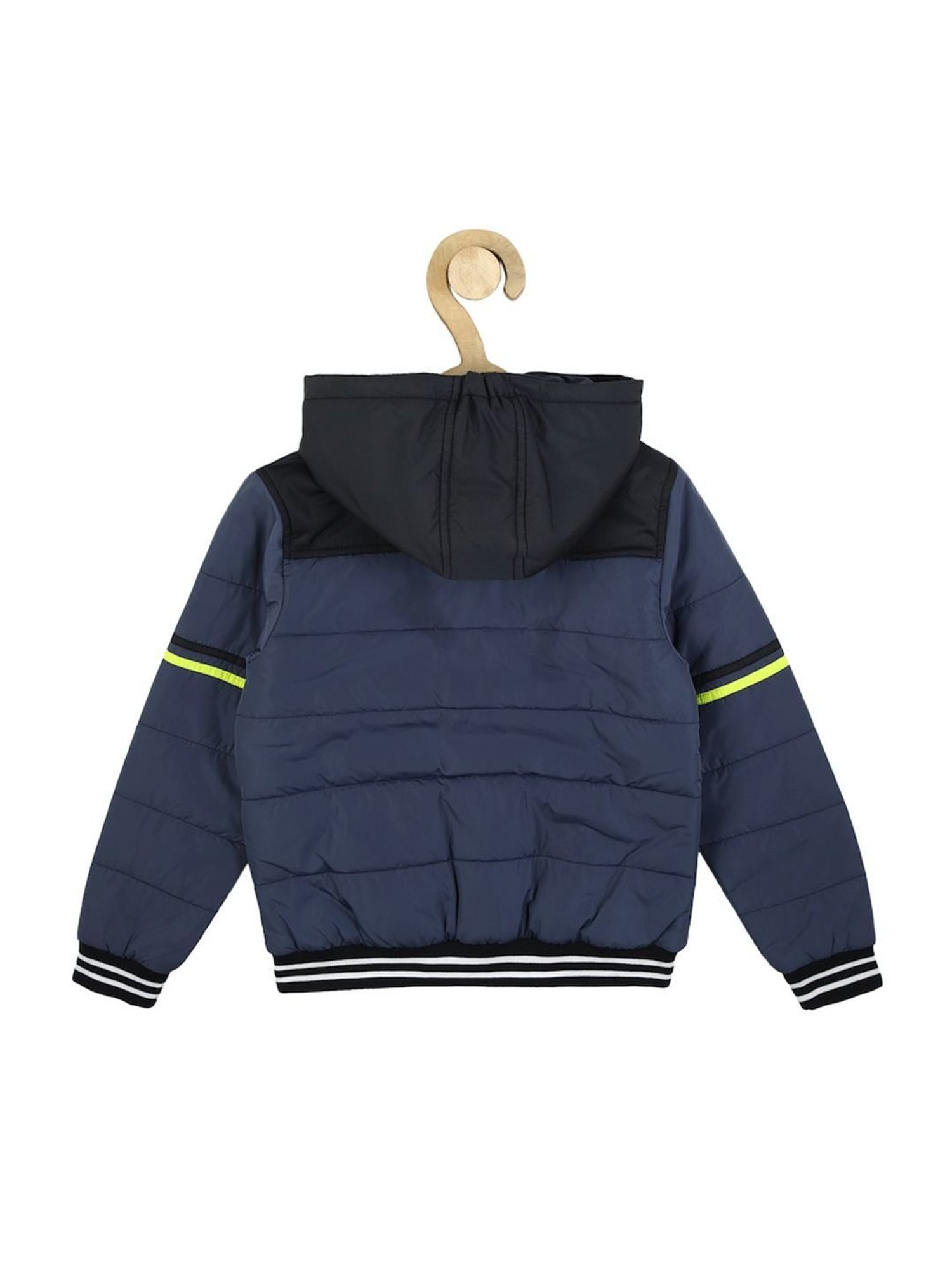 Allen Solly Junior Navy & Green Color Block Full Sleeves Jacket
