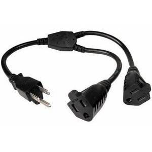CABLES UNLIMITED Model PWR-PSLIB-2 1 ft. Outlet Xtender Power Cord Splitter