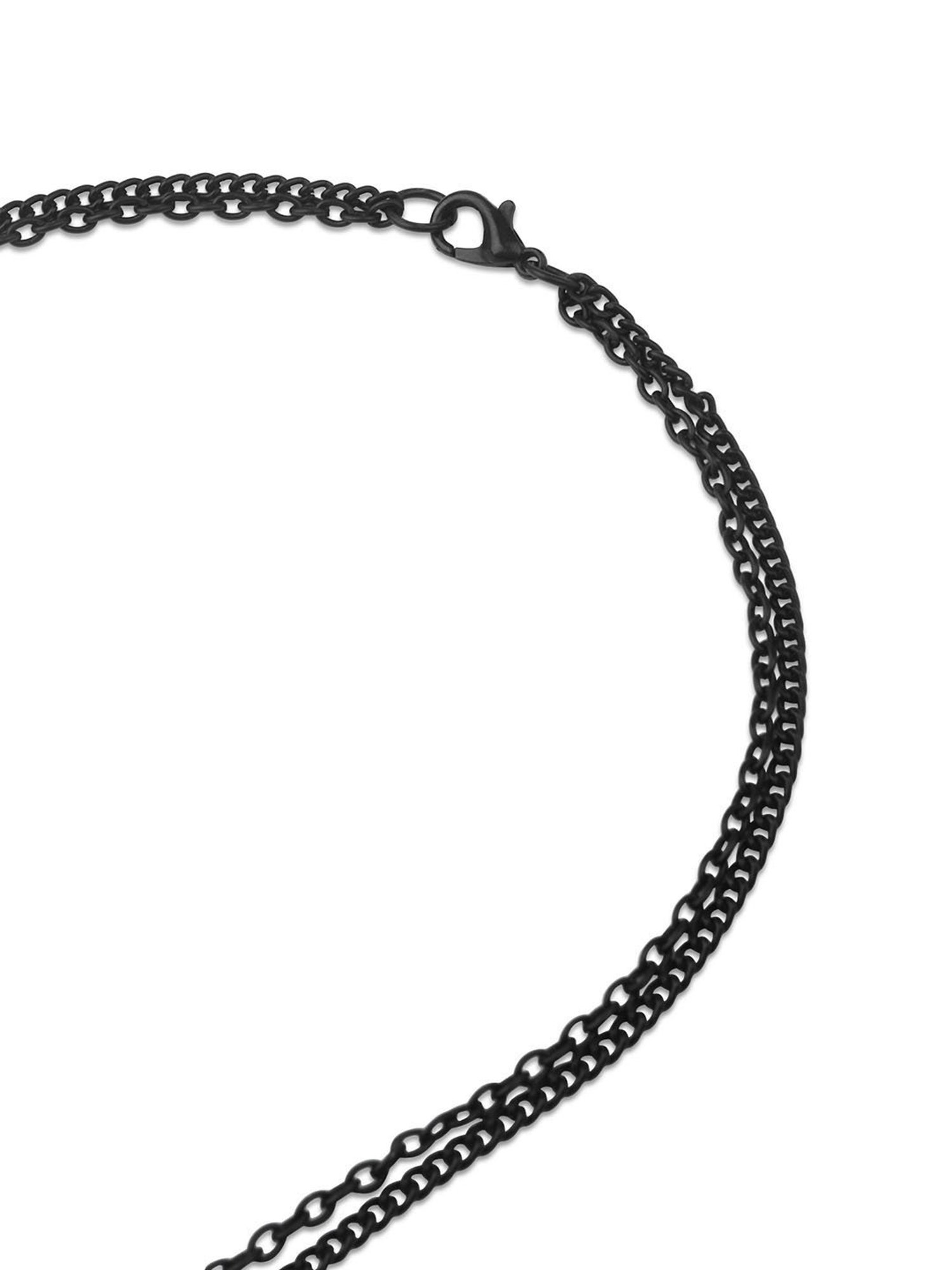 The Bro Code Black Coss & Wings Layered Necklace for Men