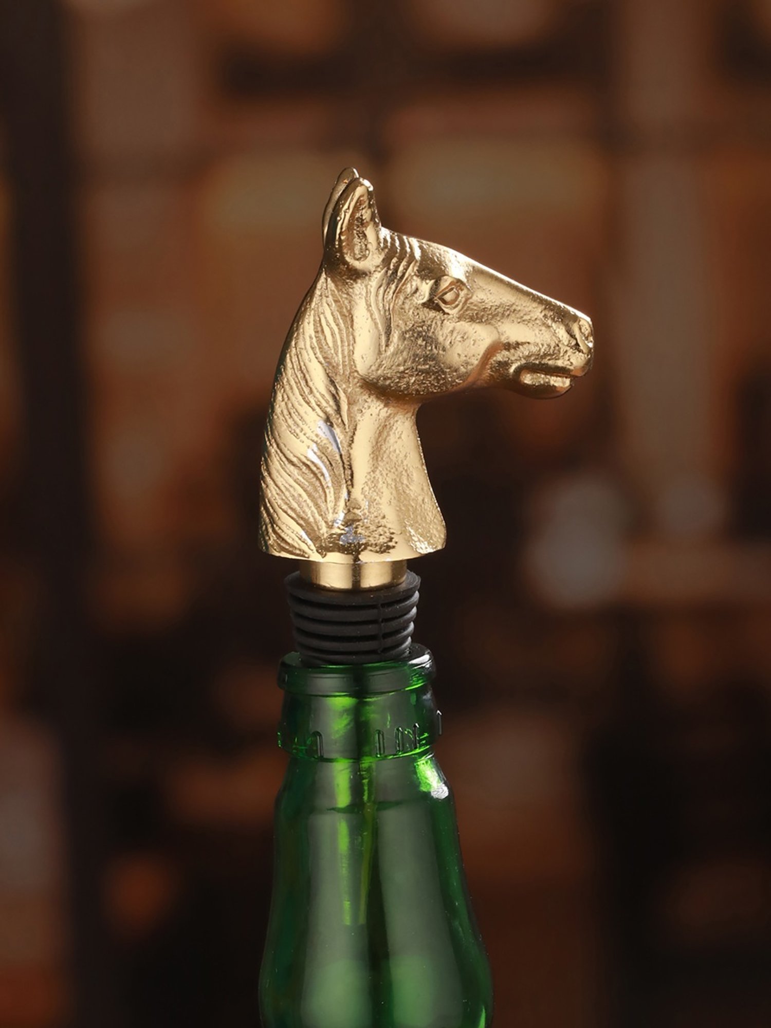 Trovea's Horse Dsign Golden Bottle Stopper