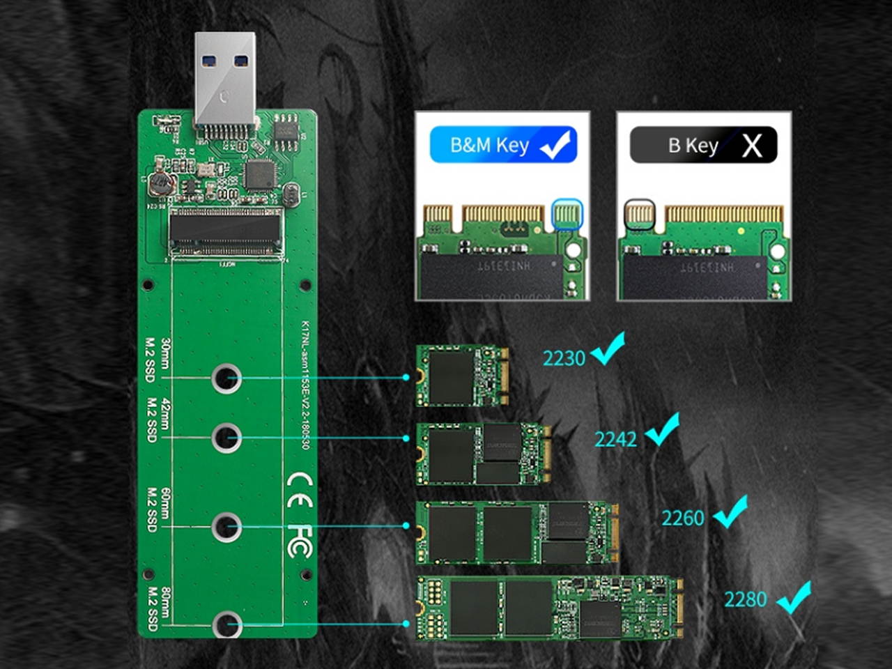 Maiwo Maiwo K17N M.2 Solid State Drive Box Sata Channel Usb3.0 Interface Desktop Notebook External Solid State Drive Box Black