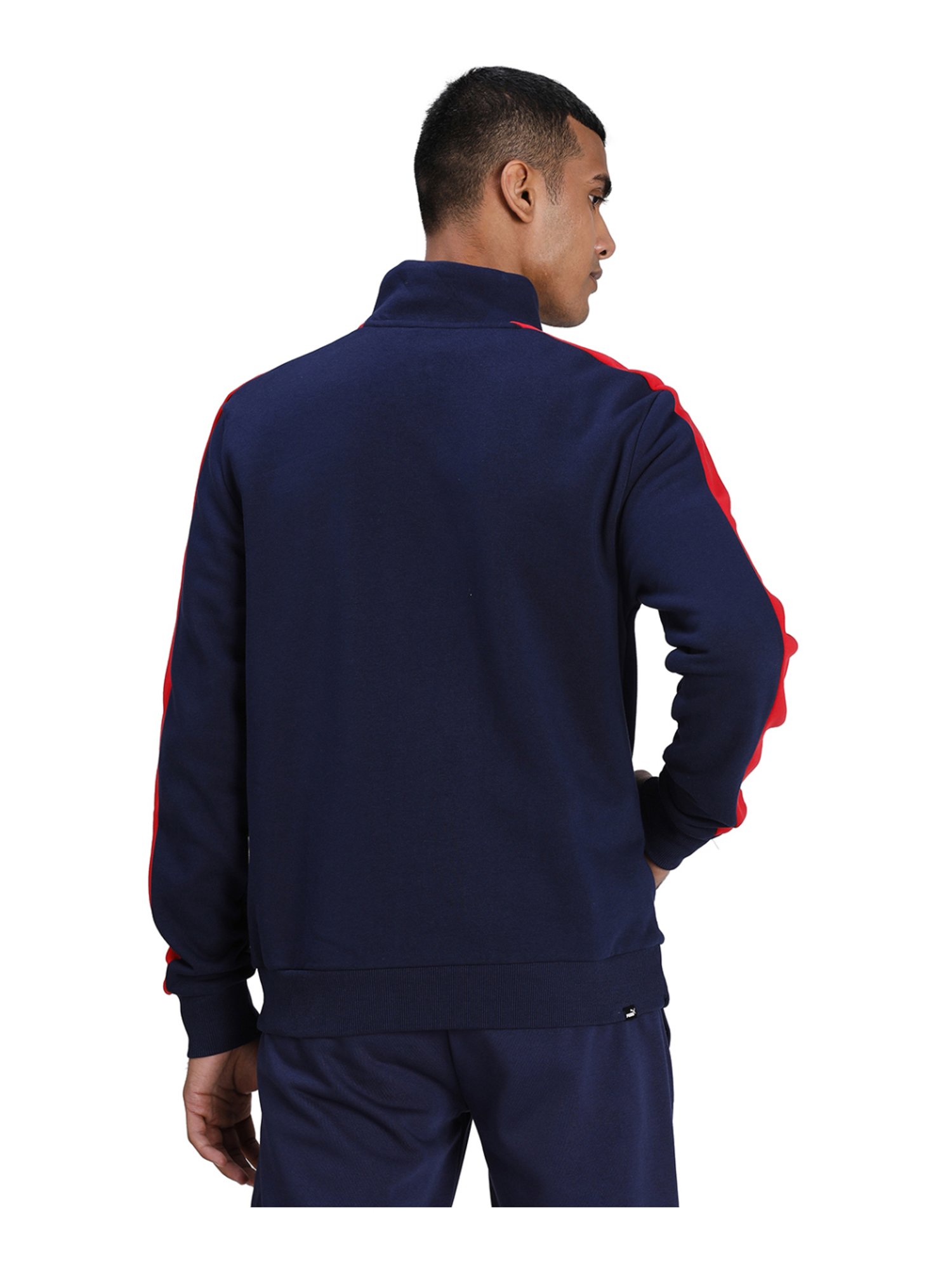 Puma Navy Cotton Regular Fit Sports Jacket