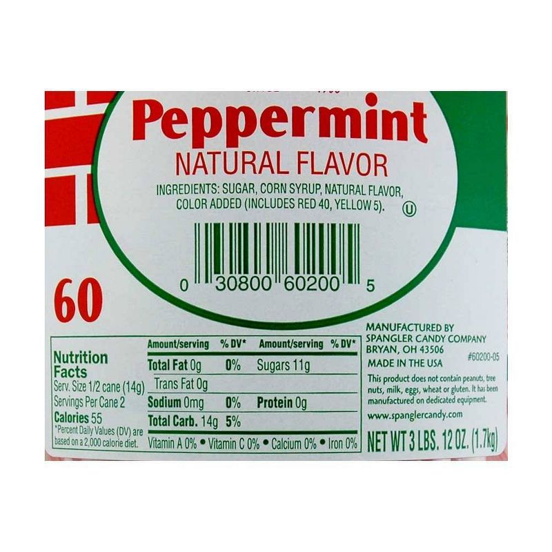 Spangler Peppermint Candy Cane Jar - 60ct