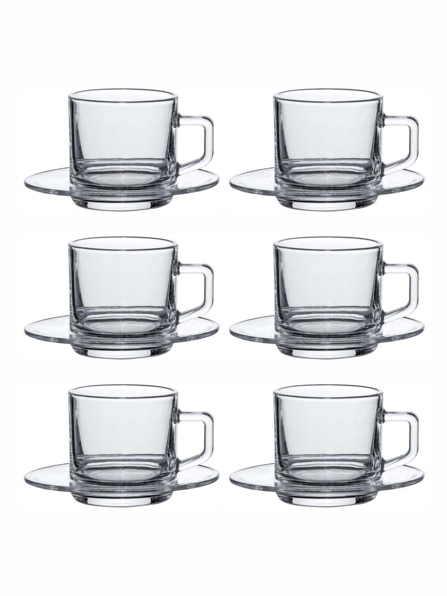 Roxx Transparent Glass 12-Piece Cup & Saucer Set