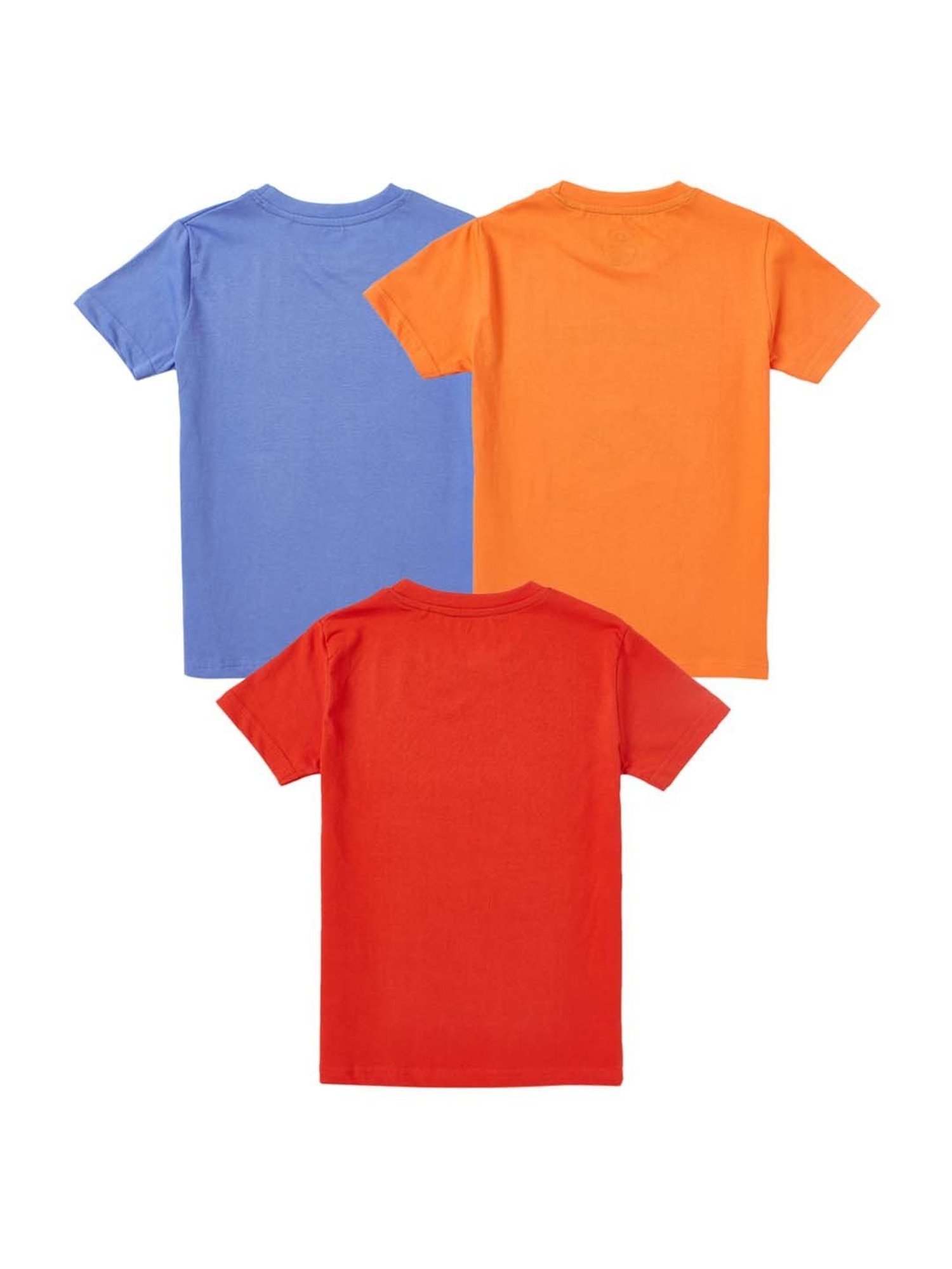 Cub McPaws Kids Multicolor Cotton Printed T-Shirt (Pack of 3)