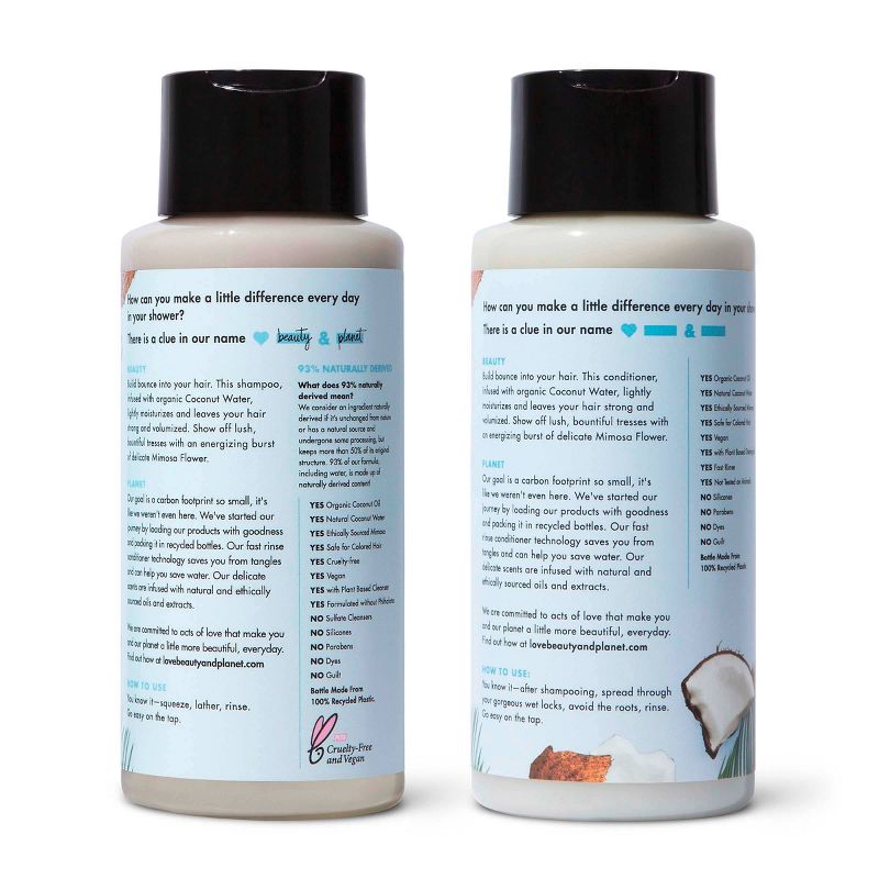 Love Beauty and Planet Coconut Water Shampoo and Conditioner - 27 fl oz