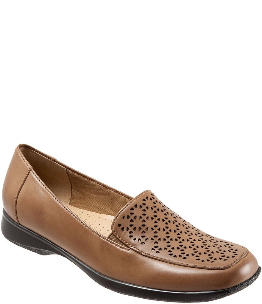 Trotters Jenn Metallic Leather Laser Cut Out Loafers