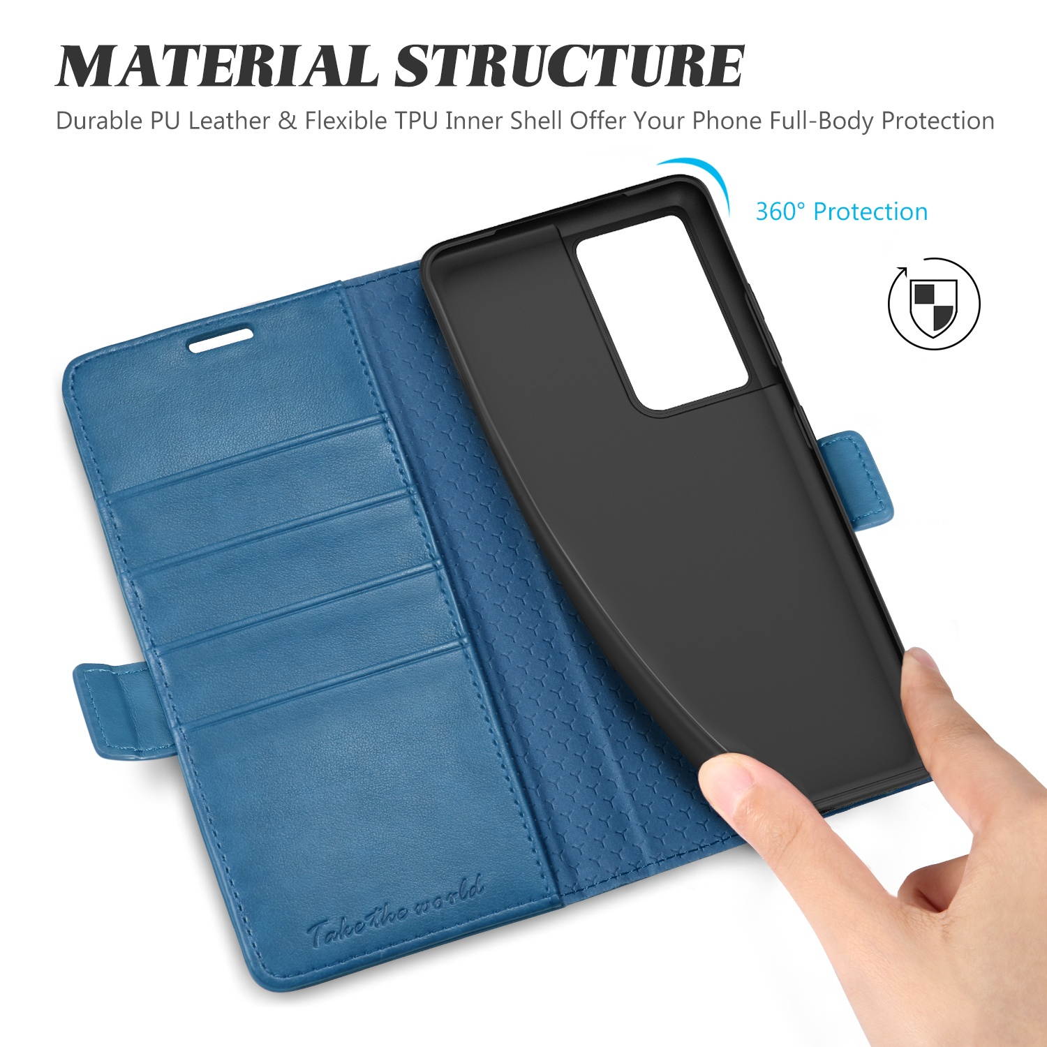 TUCCH Galaxy S21 Ultra Wallet Case, Magnetic Shockproof PU Leather Case with[Kickstand][RFID Blocking][TPU Shell] Protective Flip Cover Compatible with Galaxy S21 Ultra 5G (6.8''), Myrtle Green