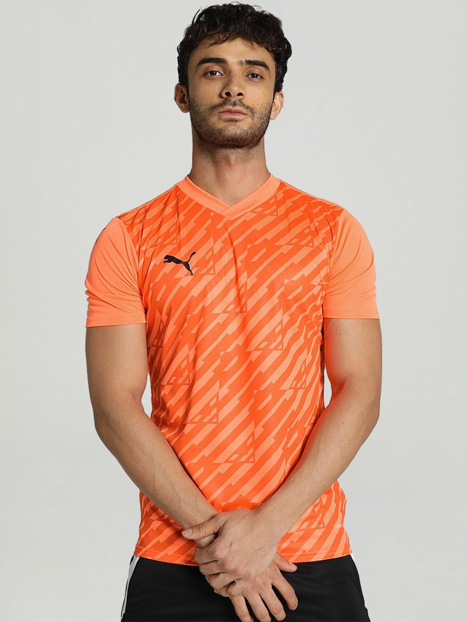Puma teamULTIMATE Orange Slim Fit Printed Sports T-Shirt
