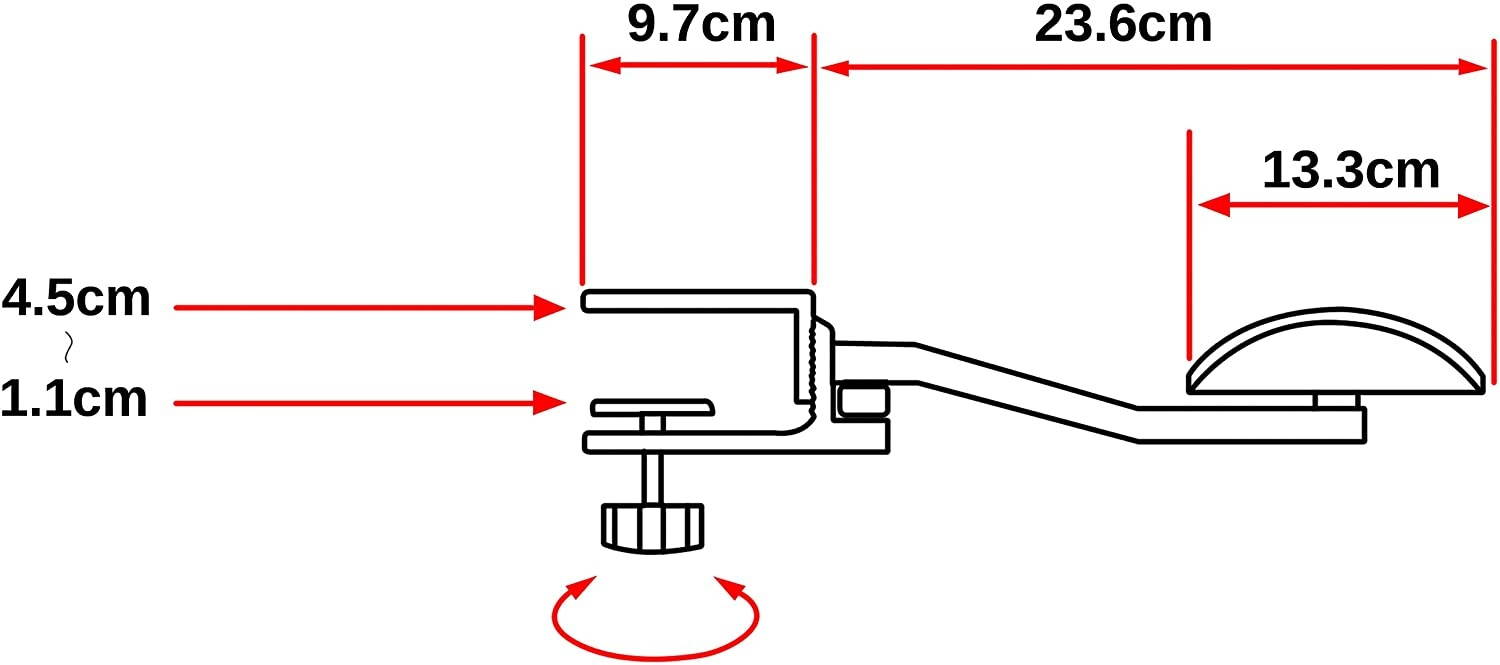 Syba Wrist Rest, Padded Armrest Ergonomic Arm Rest Support Aluminum Alloy Rotating Mouse Arm Rest Mouse Pad for Computer Table Arm Support SY-ACC65088
