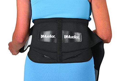 Mueller 64179 Lumbar Support Back Brace with Removable Pad, Regular(28 - 50 waist), Black