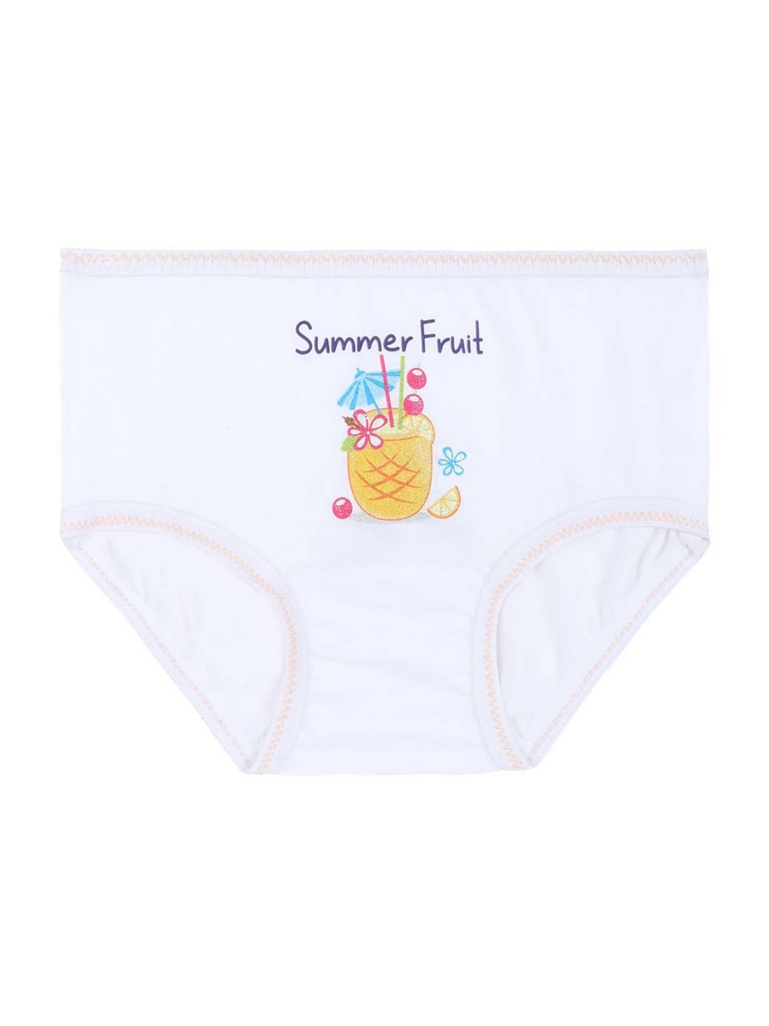 Dyca Kids White Cotton Printed Panties (Pack of 6)