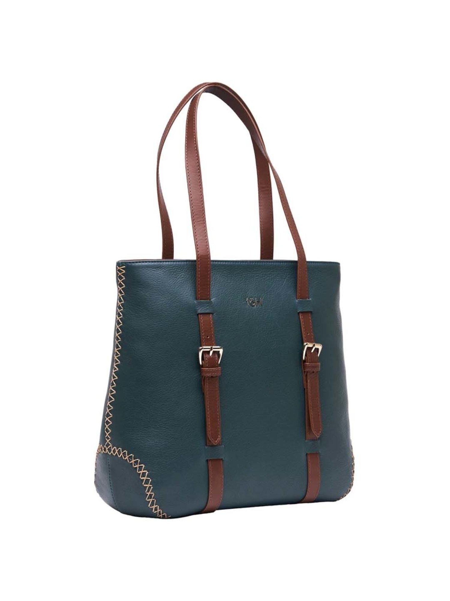 Tohl Teal Green Solid Medium Shoulder Handbag