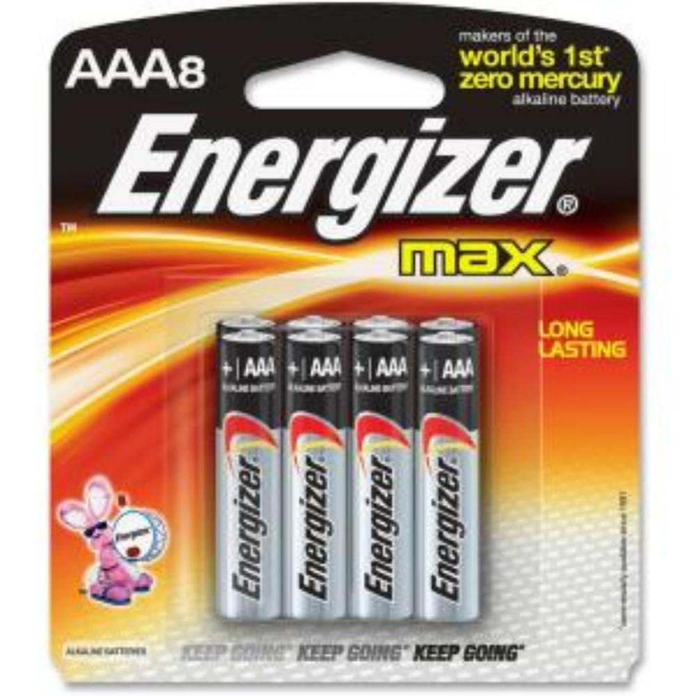 ENERGIZER Max 1.5V AAA Alkaline Battery, 8-pack