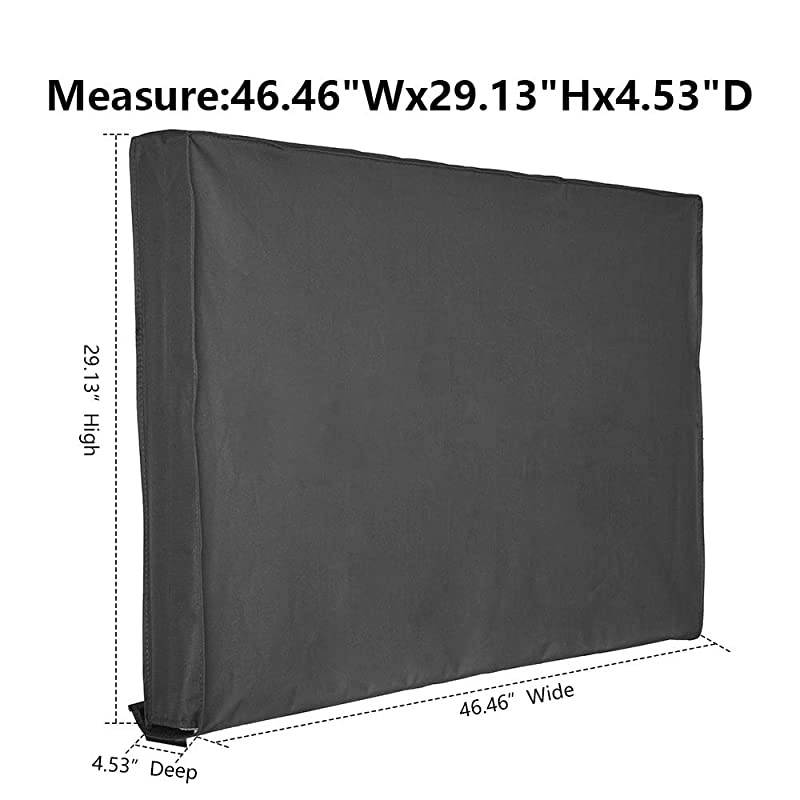 Outdoor TV Cover 4648 with Bottom Cover Weatherproo and Dustproof Television Screen Protector Grey