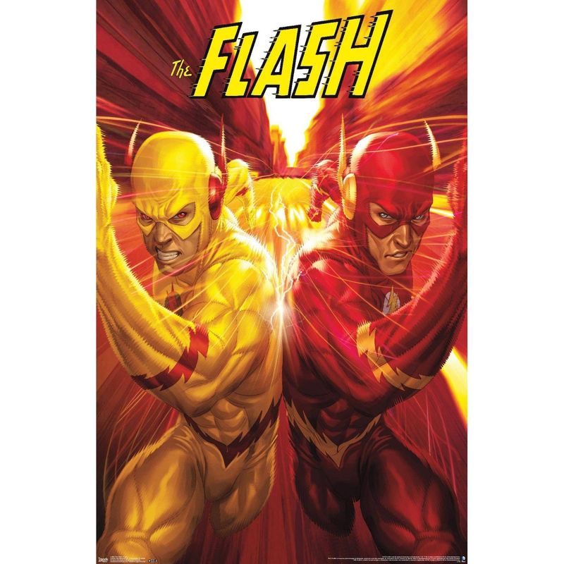 34" x 22" DC Comics: The Flash and The Reverse Flash Race Unframed Wall Poster - Trends International