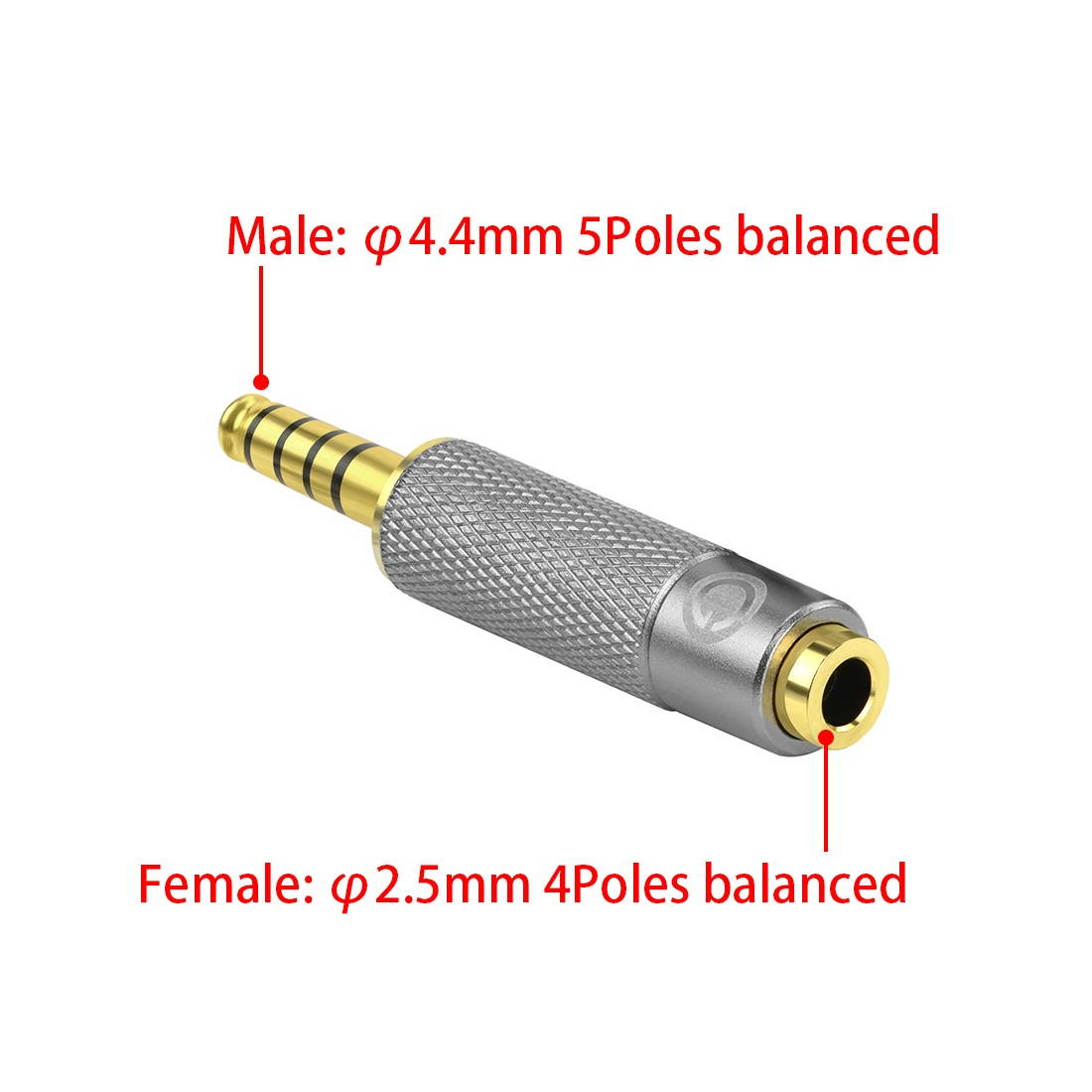 Geekria Apollo 4.4mm Male to 2.5mm Female Balanced Gold-Plated Adapter for Sony NW-ZX300A, NW-WM1A, NW-WM1Z, PHA-2A, TA-ZH1ES Audio Player, DAP