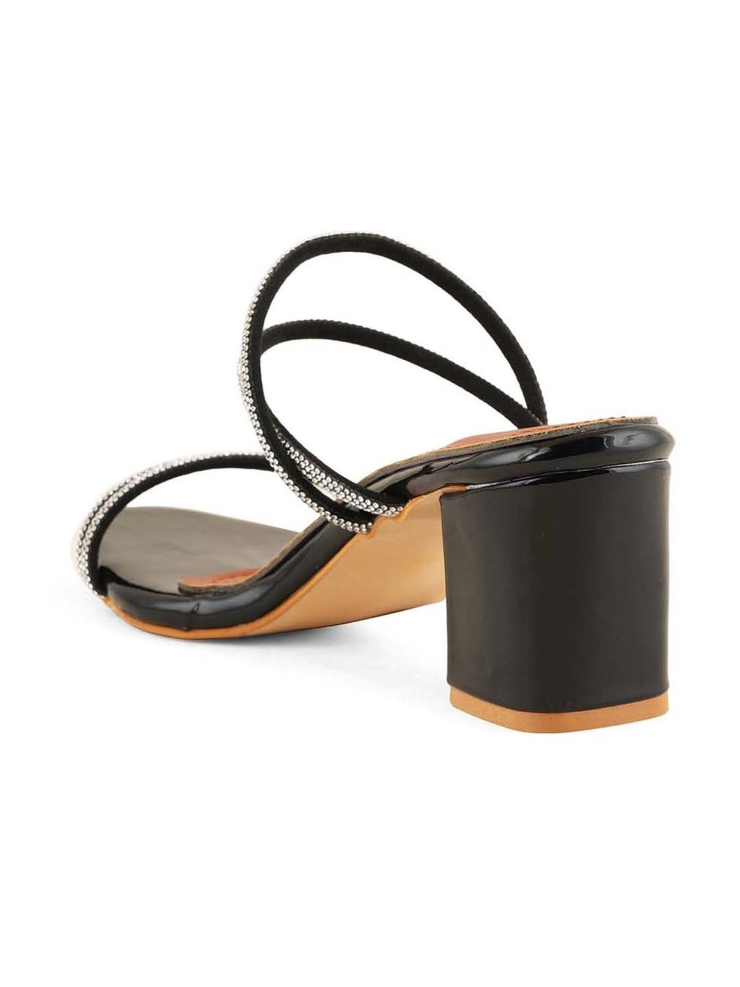 Scentra Women's Black Casual Sandals