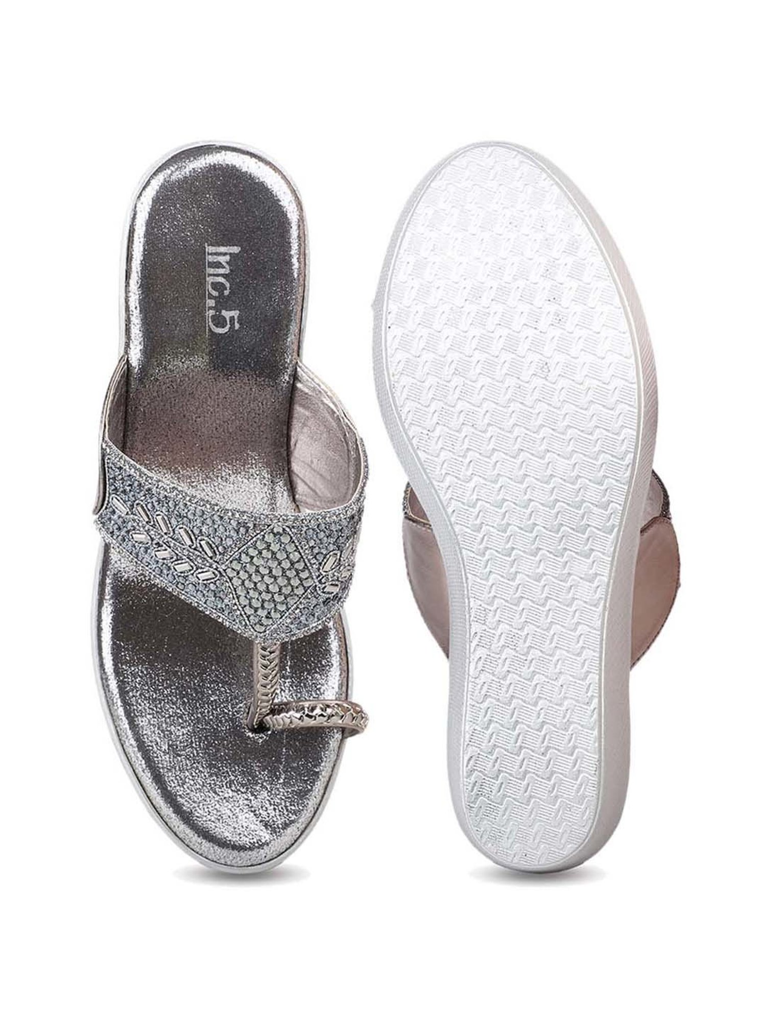 Inc 5 Women's Gun Metal Toe Ring Wedges