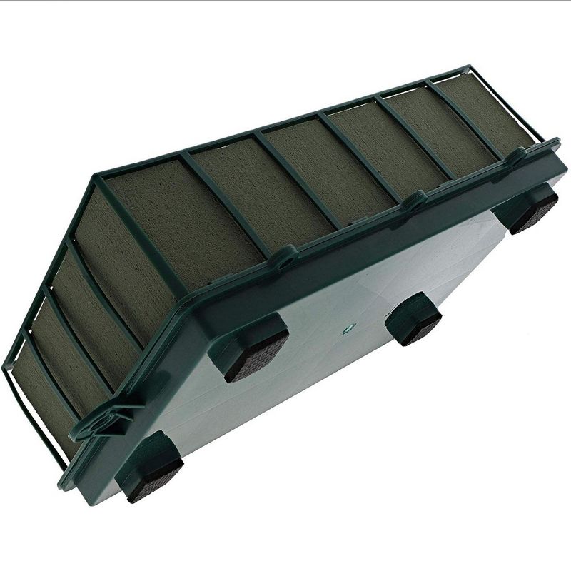 Genie Crafts Floral Wet Foam Brick with Cage and Handles for Fresh Flowers 10.5" x 6" x 3.5"