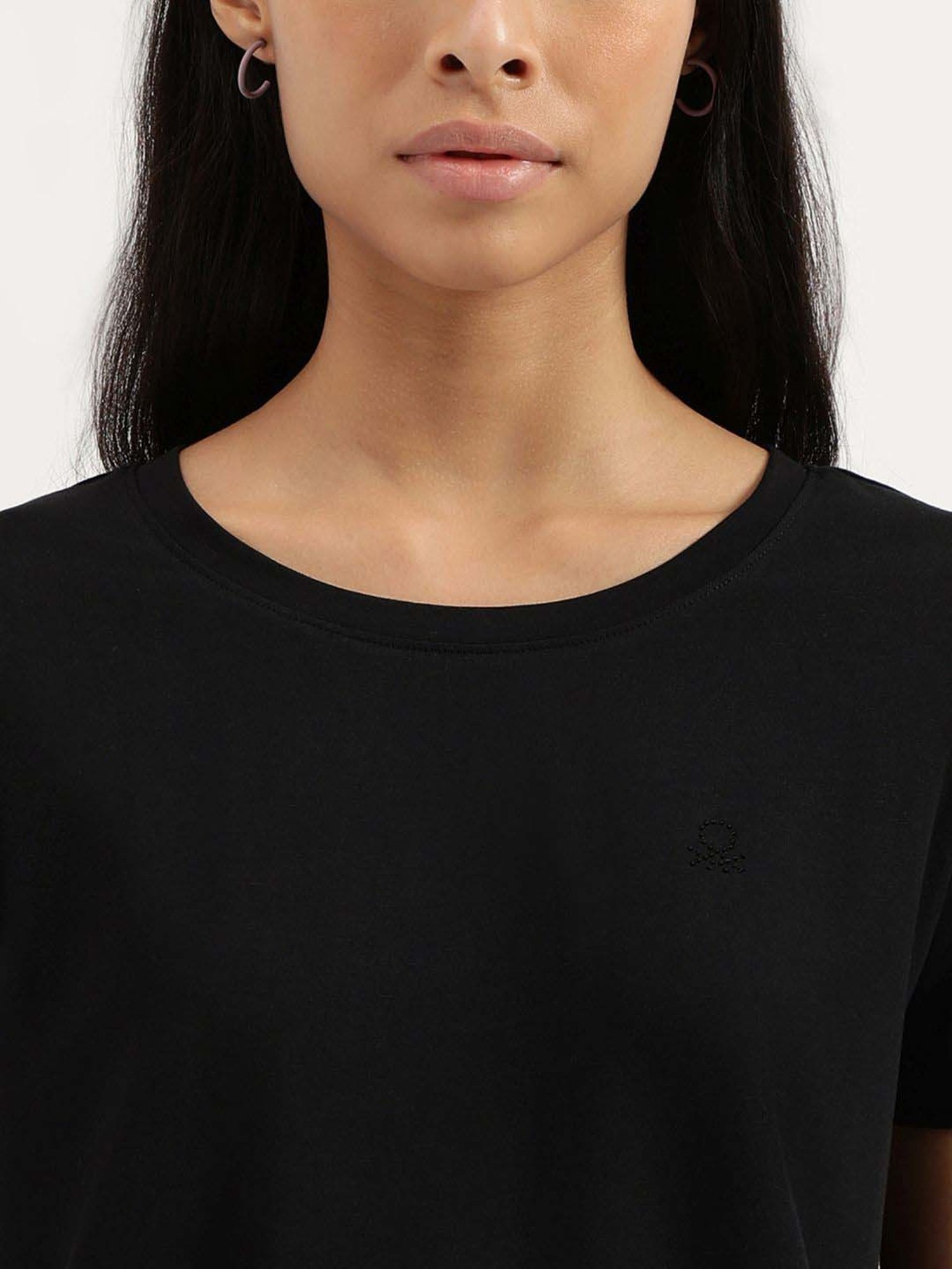 United Colors of Benetton Black Regular Fit T-Shirt