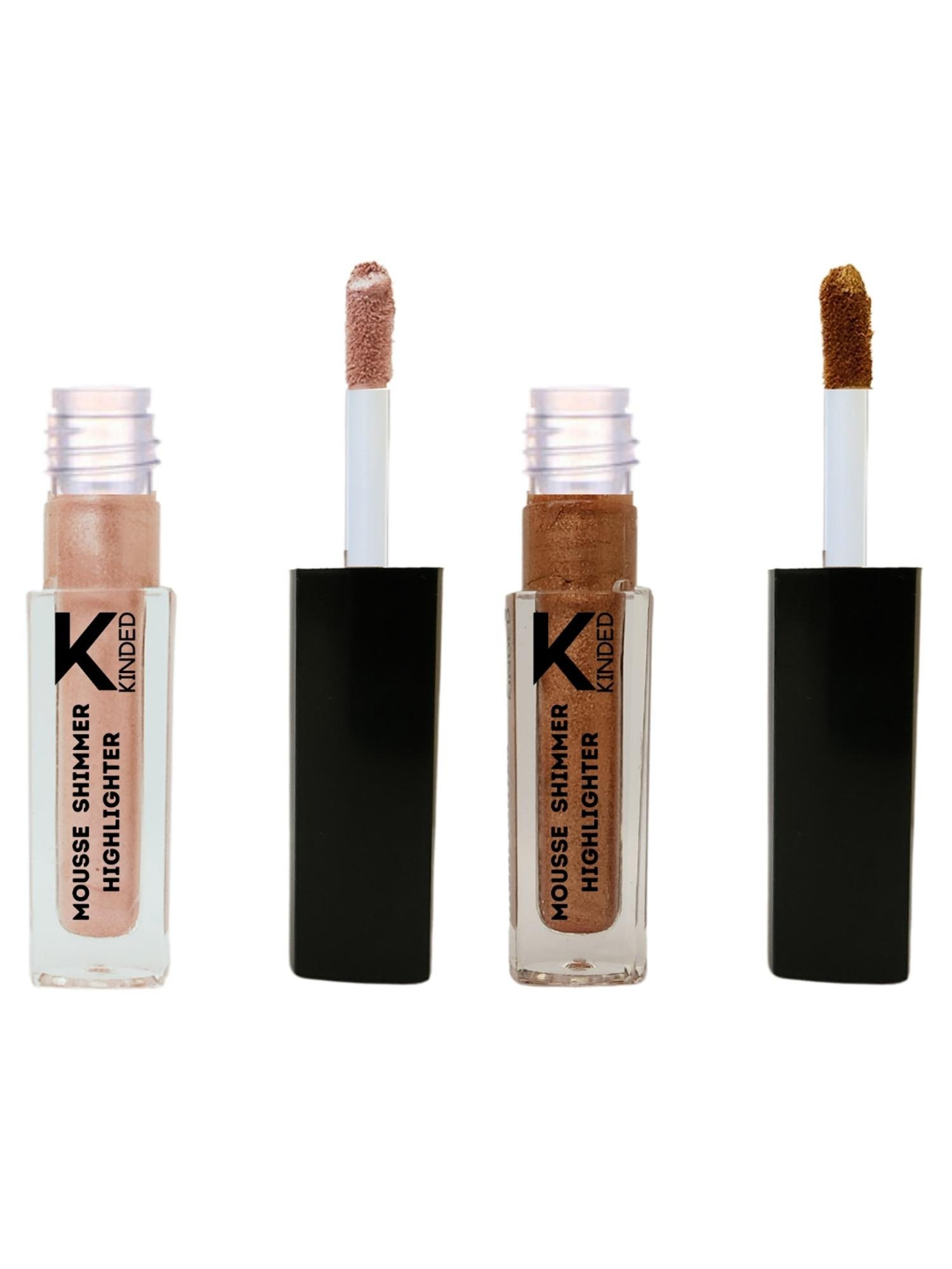 KINDED Mousse Shimmer Highlighter 01 Pink Paradise & 03 Cool Copper Combo