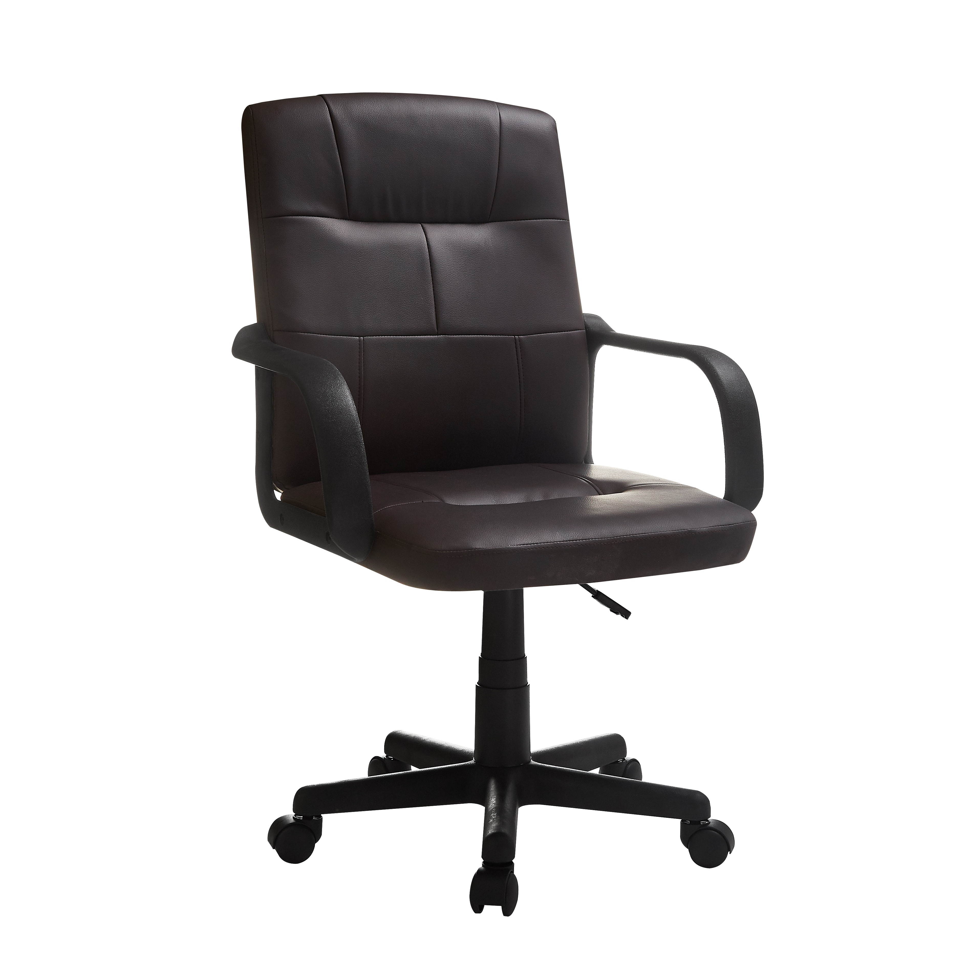 Tufted Leather Mid-Back Office Chair