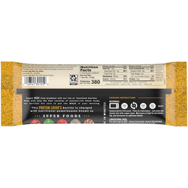 Sweet Earth Protein Lovers Frozen Breakfast Burrito - 6oz