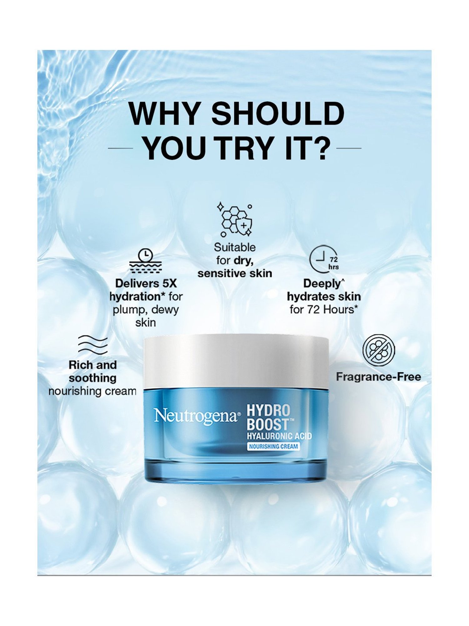 Neutrogena Hydro Boost Hyaluronic Acid Nourishing Cream - 50 gm