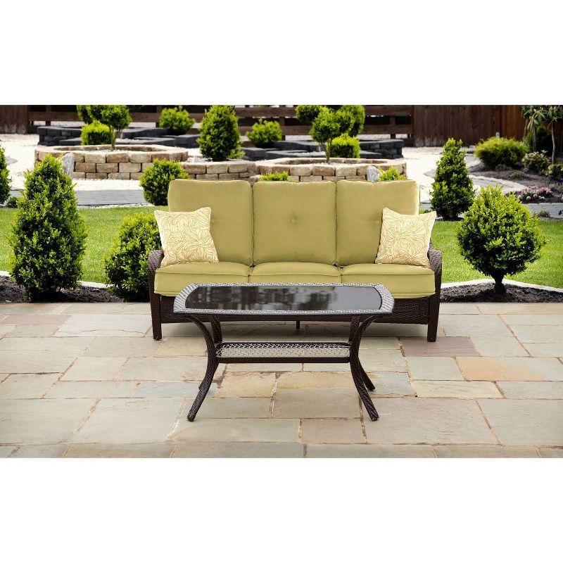 Orleans 2pc Sofa Patio Seating Set Green - Hanover