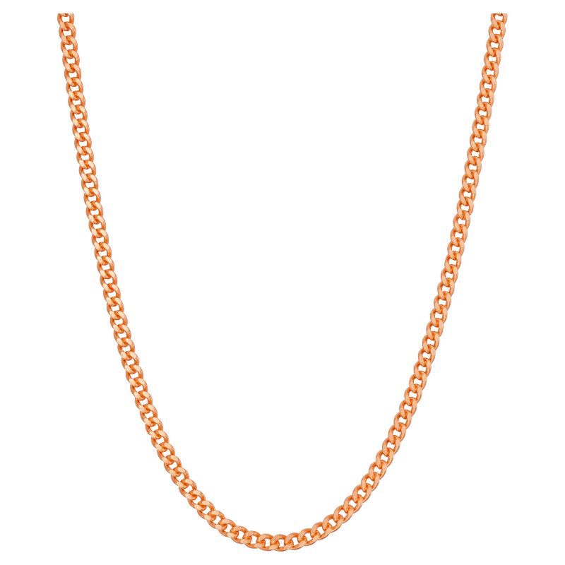 Tiara Rose Gold Over Silver 18" - 2.5 mm Curb Chain Necklace