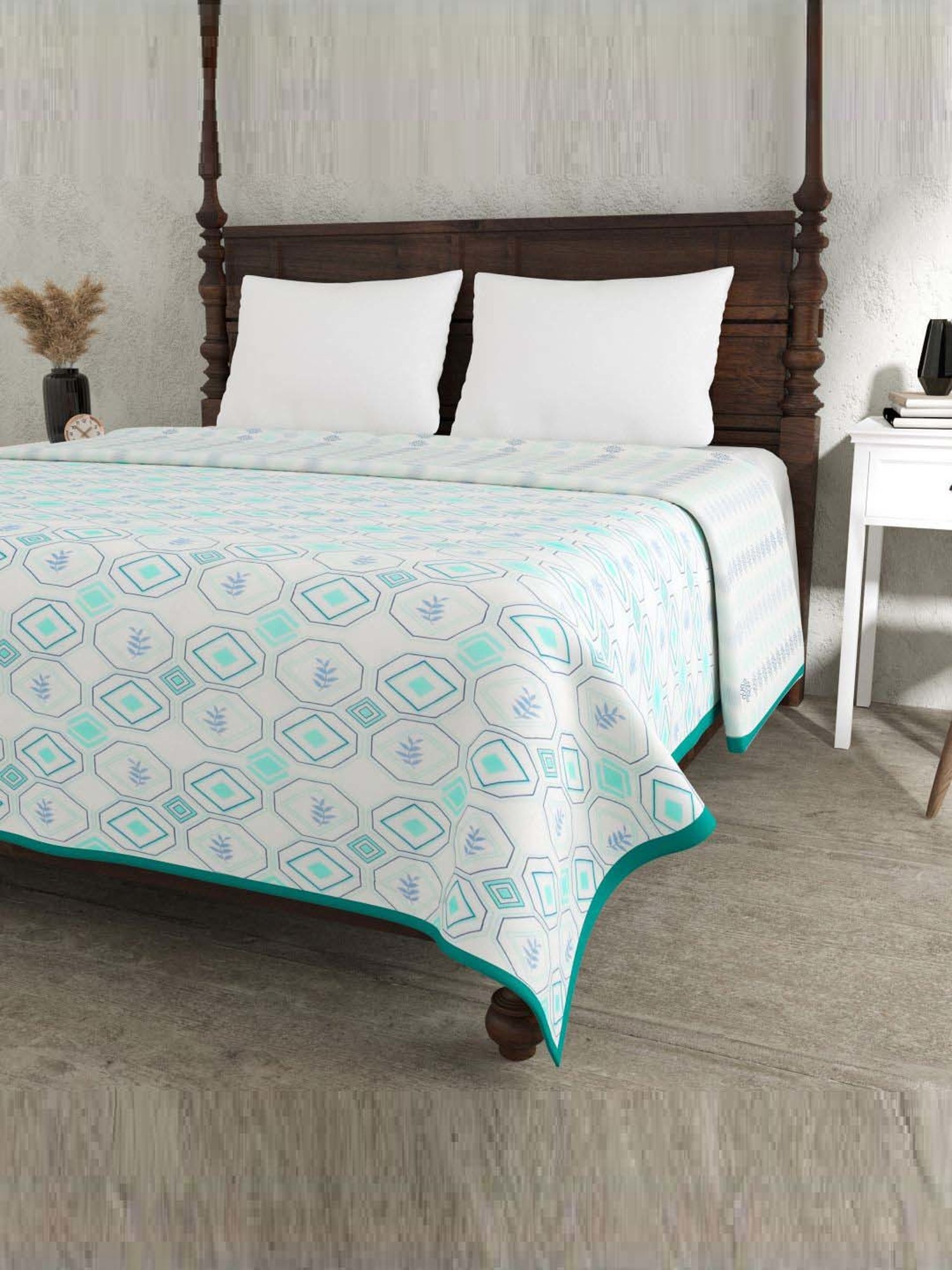 JaipurFabric Green Mulmul Cotton 150 GSM Reversible Ac Dohar