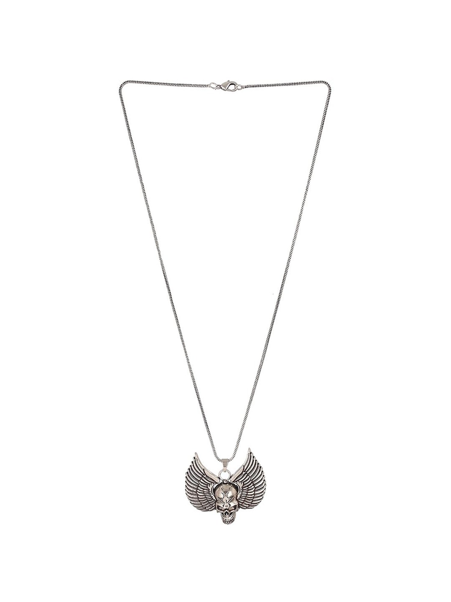 Bold by Priyaasi Skull Got Wings Black Casual Pendant With Chain for Men