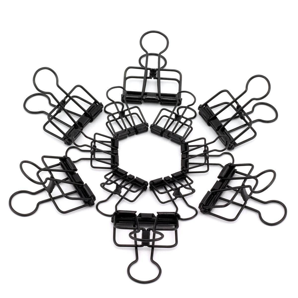 RuiLing 40-Pack Multi-purpose Metal Wire Binder Clip Set,20pcs 2.25 Inch & 20pcs 1.57 Inch Paper Metal Clips,for Home Office Supplier School Accessories - Black