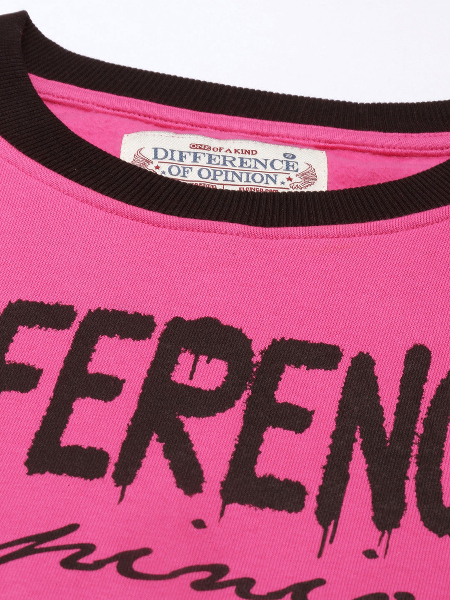 Difference of Opinion Pink & Black Graphic Print Sweatshirt