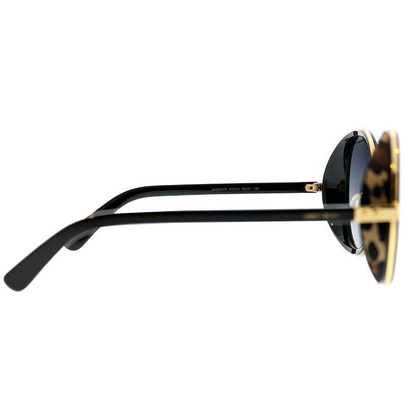 Jimmy Choo  0NQ FQ Womens Round Sunglasses Gold Black Cheetah 54mm