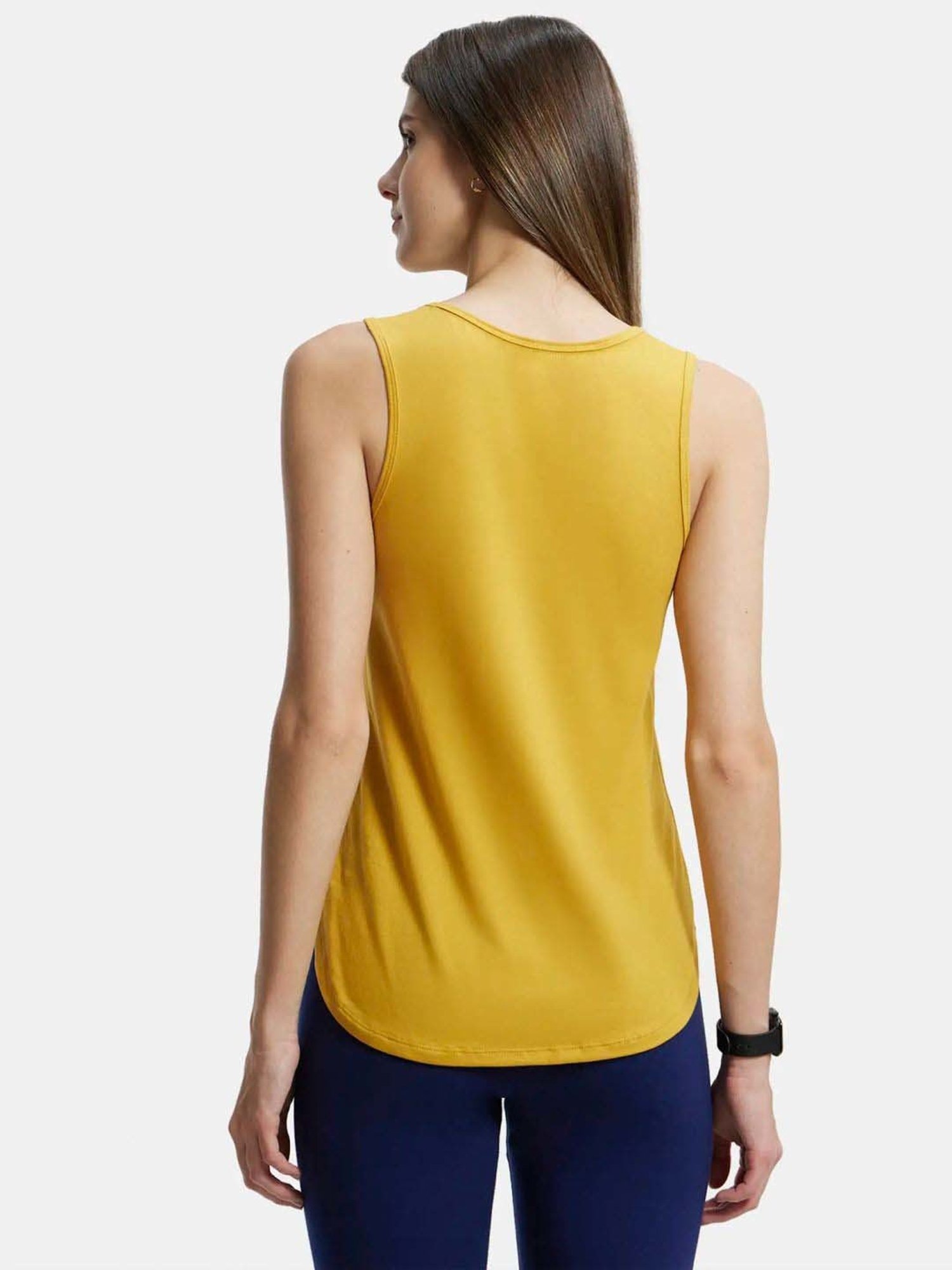 Jockey AW77 Women's Super Combed Cotton Rich Solid Curved Hem Styled Tank Top