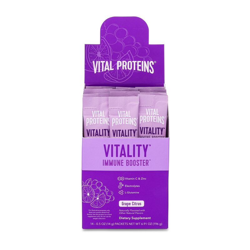 Vital Proteins Vitality Immune Booster Dietary Supplement Sticks - Grape Citrus - 14ct