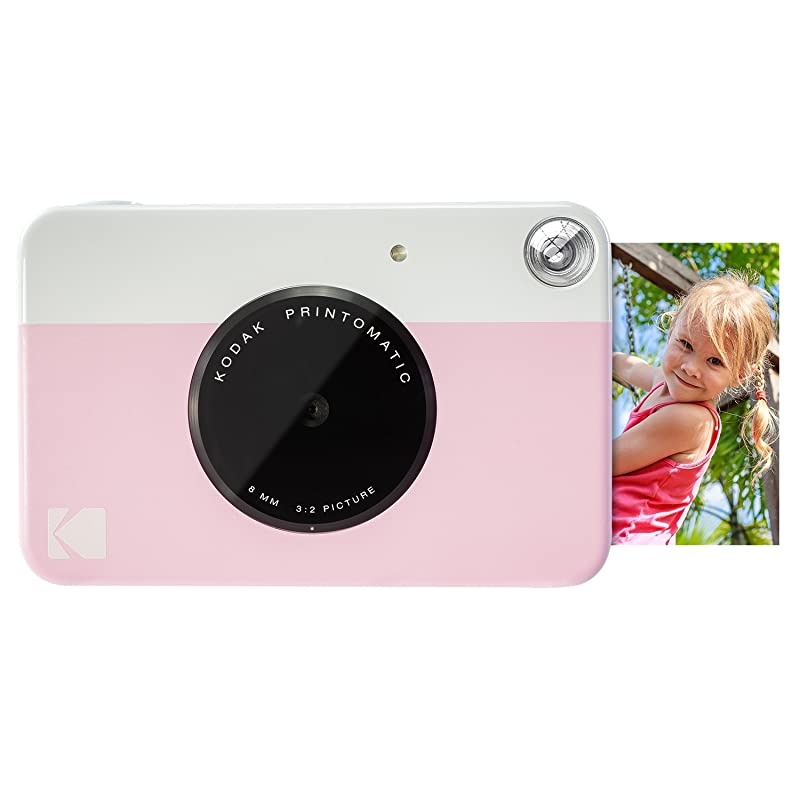 KODAK Printomatic Digital Instant Print Camera - Full Color Prints On  2x3" Sticky-Backed Photo Paper (Pink) Print Memories Instantly