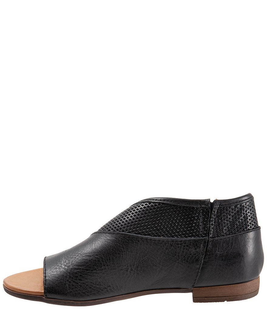 Bueno Tahiti Perforated Leather Asymmetrical Slip-On Sandals