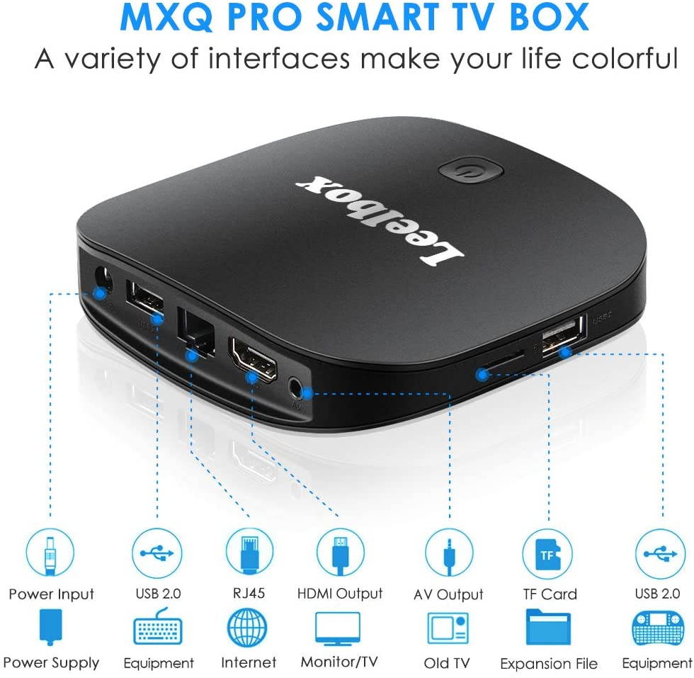 TV BOX Android - Android TV Box,Leelbox Q2 PRO Smart TV Box Full HD / 3D / 4K/H.265 / 2.4G Wi-Fi/2 Porte USB, Box Android
