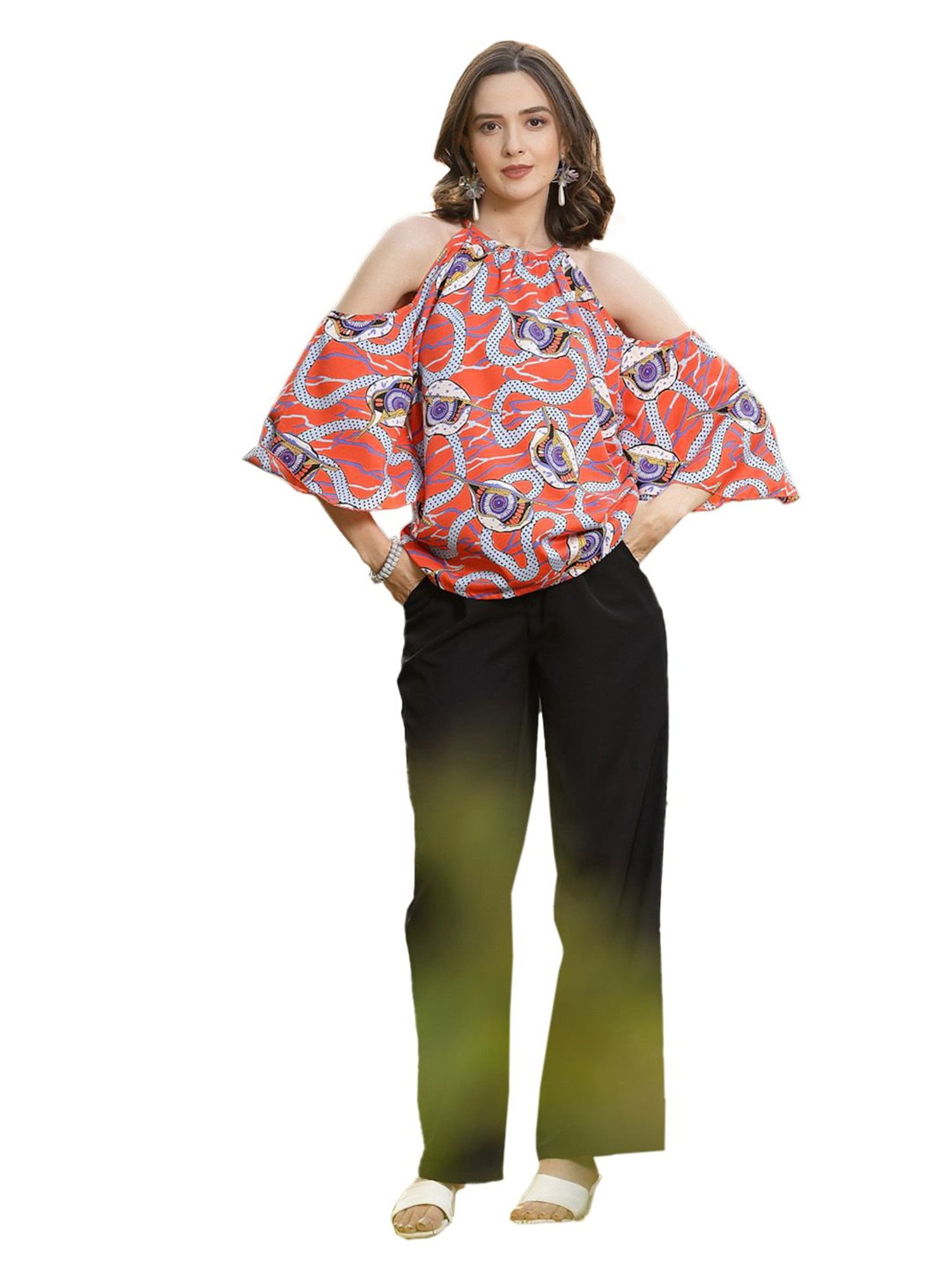 Melon by PlusS Red & White Printed Top